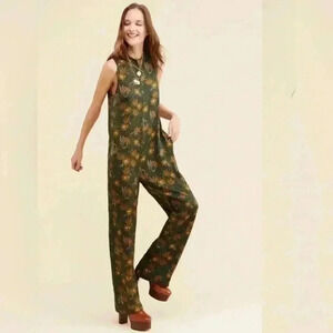 Knot Sisters Green Floral Jumpsuit